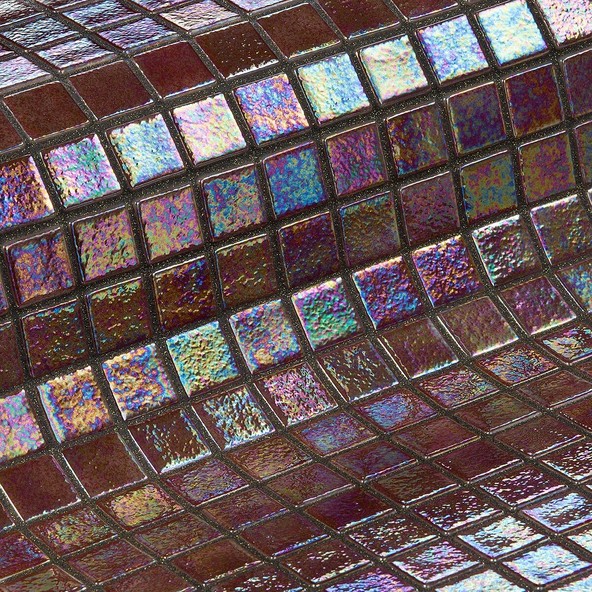 Мозаика стеклянная Cobre Iris EZARRI перламутр бордовая баклажан