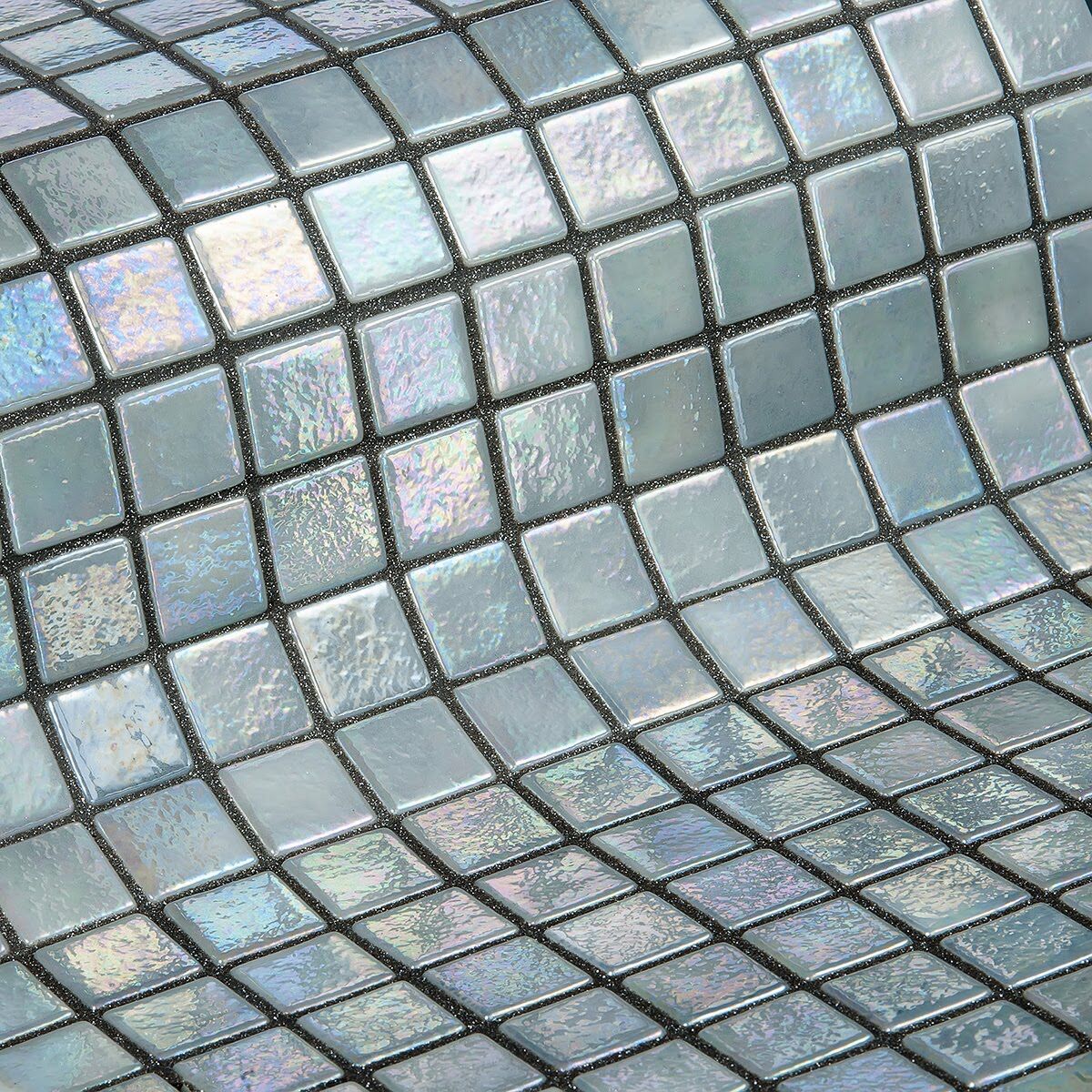 Мозаика стеклянная Cuarzo Iris EZARRI перламутр серебристая