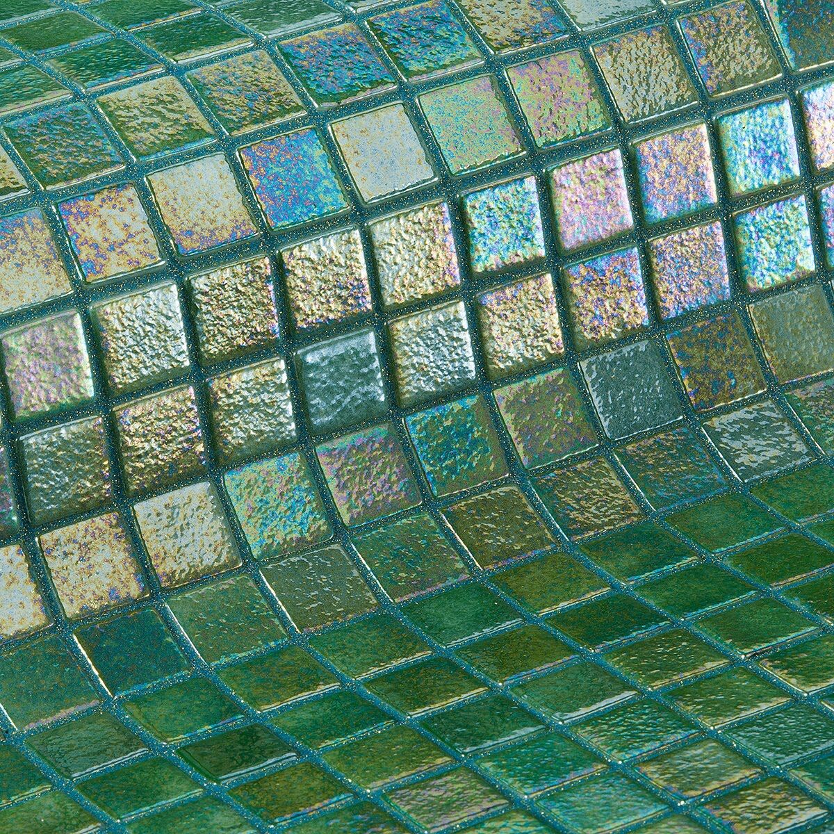 Мозаика стеклянная Green Pearl Iris EZARRI перламутр зеленая