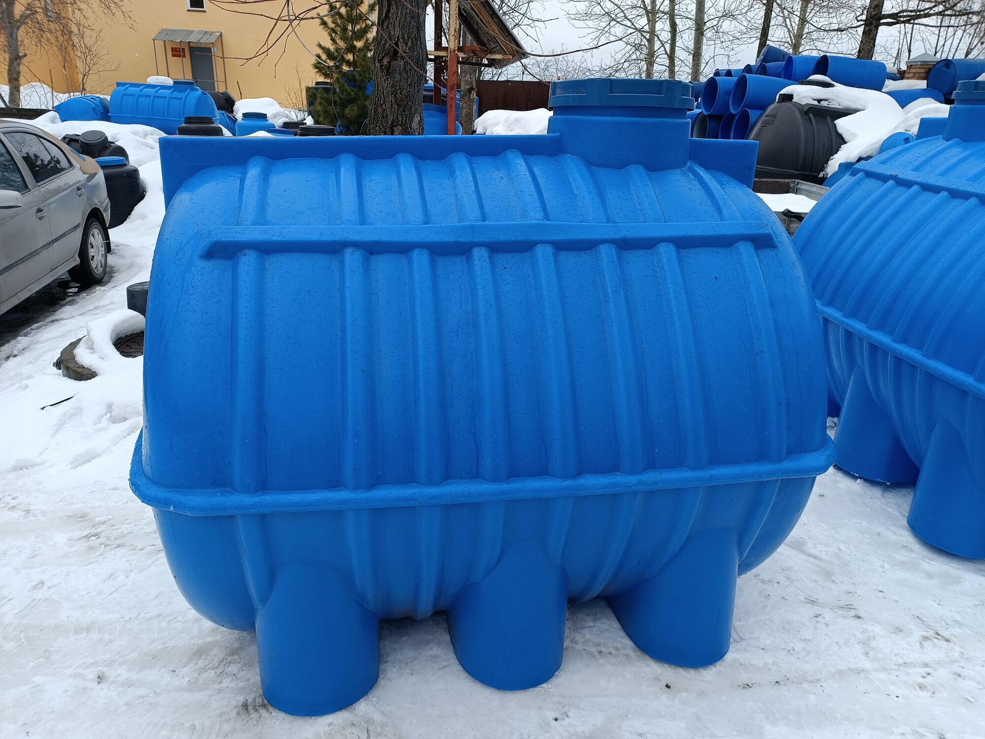 Ёмкость для воды пластиковая овально-горизонтальная 3000 л синяя Aquaplast 16