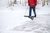 Лопата снеговая пластмассовая 380*365 в сборе, с деревянным черенком и V-ручкой Витязь цикл #1
