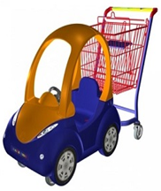Детская тележка-автомобиль MAXX Kids 90 л, возраст 1-5 лет, руль, Синий, желтый, красный