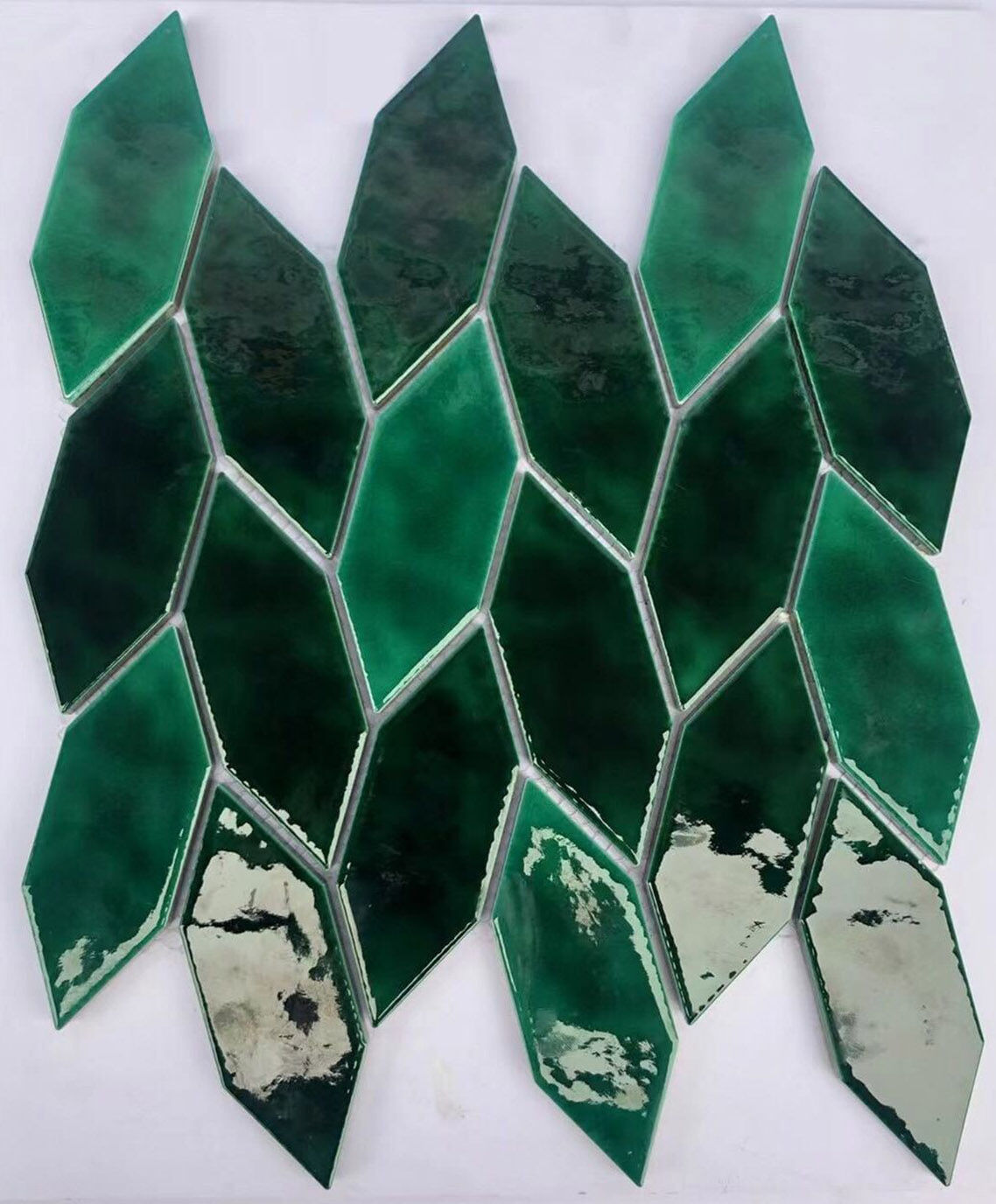 Мозаика керамическая GREEN GARDEN с кракелюром orro зеленая