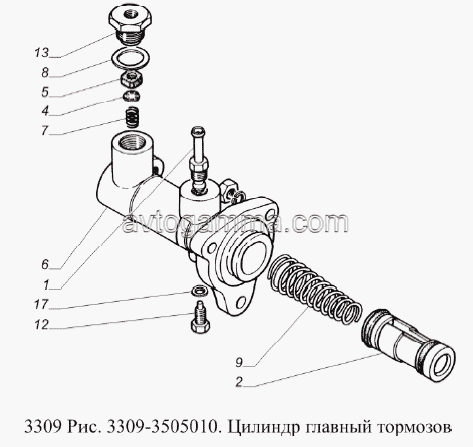 Схема пневмо гидро тормозов газ 3309