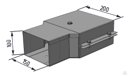 Короб кабельный переходной у1088 у3 с сечения 200х100 на 150х100 мм