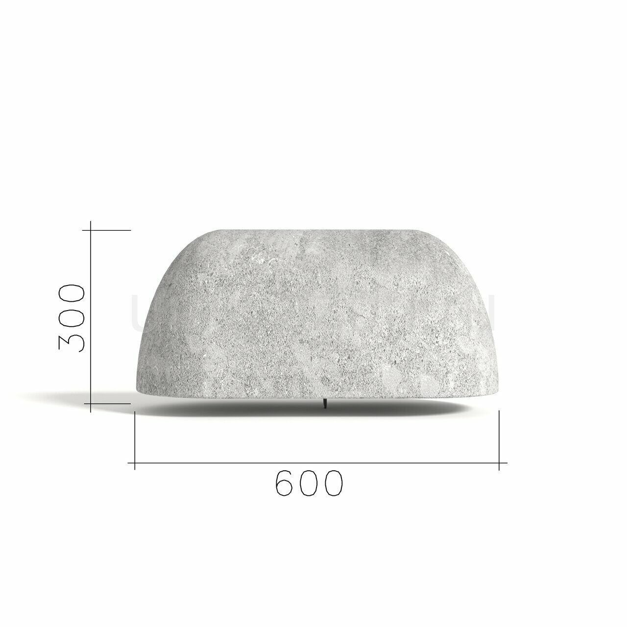 Полусфера бетонная «Овальная» 600х300